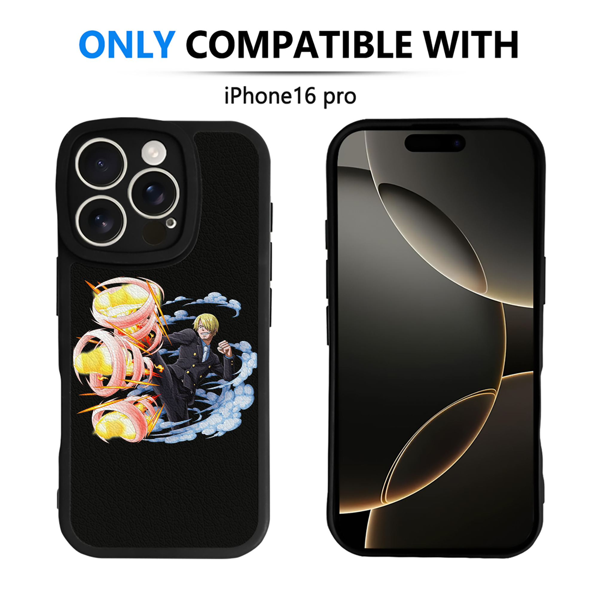 （画像用） ワンピース サンジ ONE PIECE Sanji 【iPhone 16シリーズ対応】シリコンスマホケース（レザー調） 材質：シリコン